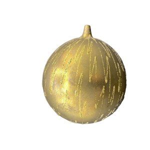 Large 6" Blown Glass Gold and Glitter Christmas Ornament